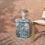 Serafina - Concrete Indoor / Outdoor Side Table - Marble Pattern - R&R Furniture Gallery (Fountain Valley, CA)