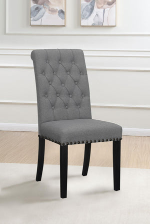 Alana Fabric Upholstered Dining Side Chair Grey (Set of 2)
