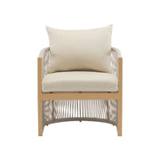 Modern Curved Aluminum Lounge Chair With Stylish Rope Weave Design And Cushioned Comfort For Outdoor - R&R Furniture Gallery (Fountain Valley, CA)