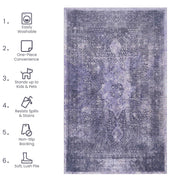 Maval - 8' X 10' Washable Area Rug - Anthracite - R&R Furniture Gallery (Fountain Valley, CA)