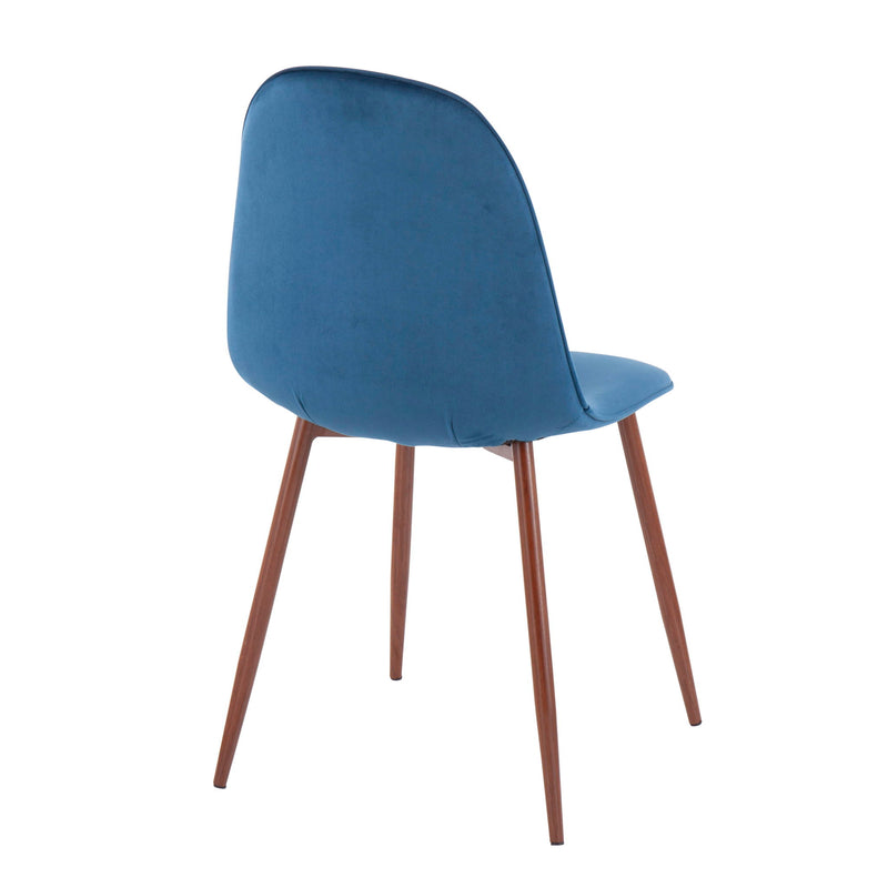 Pebble Contemporary Upholstered Dining & Accent Chair Set of 2 — Walnut Legs - R&R Furniture Gallery (Fountain Valley, CA)