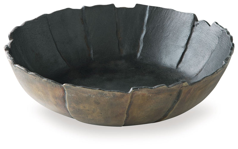 Aidman - Bowl - Black / Antique Gold Finish - R&R Furniture Gallery (Fountain Valley, CA)
