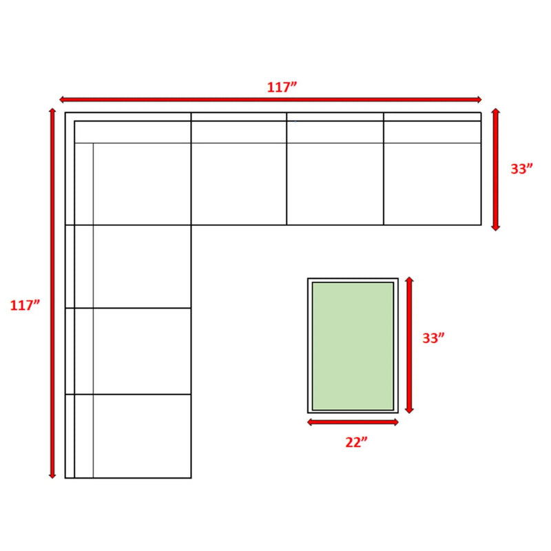 Comfortable Modern Patio Rattan Sectional Set With Cushions - R&R Furniture Gallery (Fountain Valley, CA)