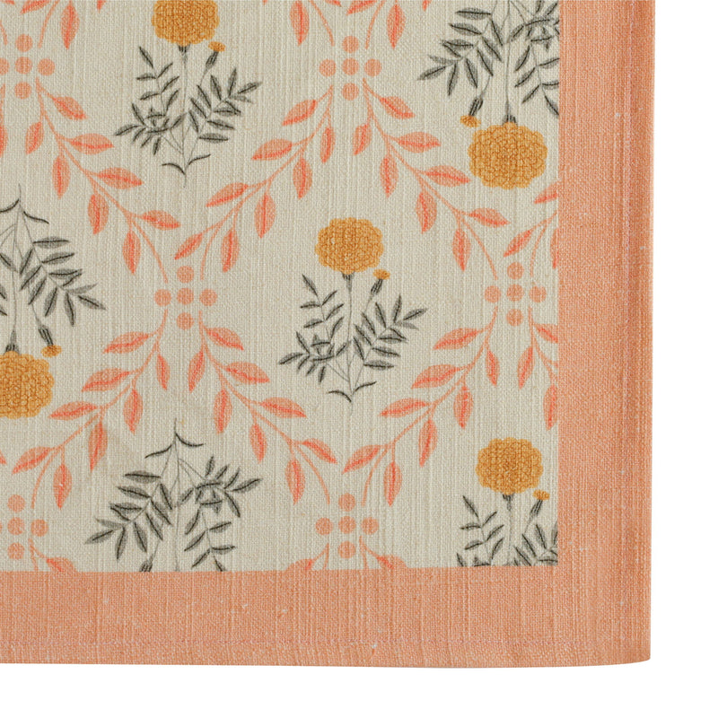 Set of four Dolce Natural Cotton Napkins by TOV Furniture, showcasing soft, eco-friendly fabric with elegant white design.