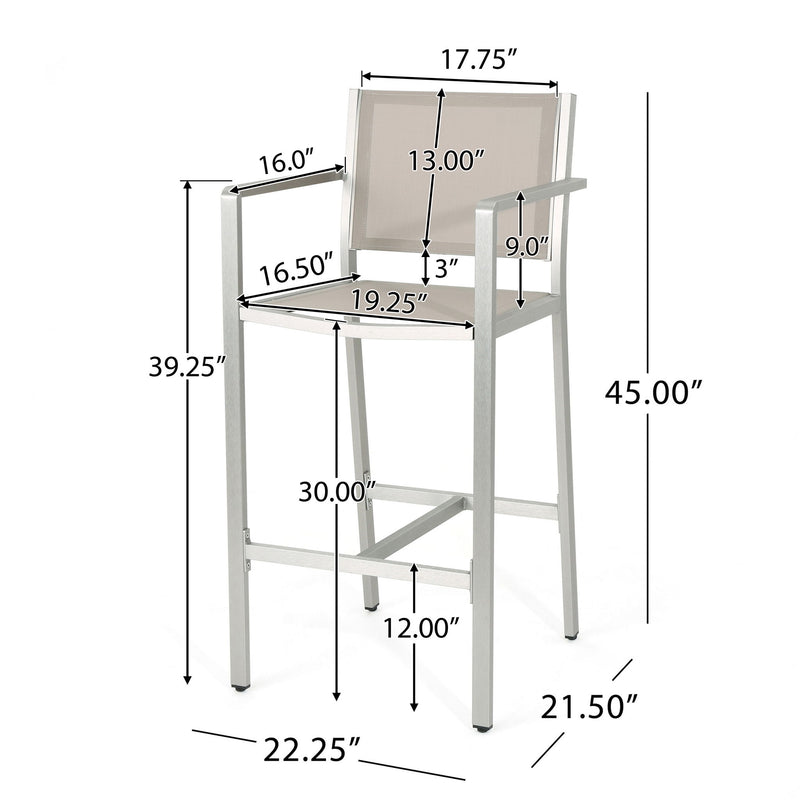 Outdoor Rust Proof Aluminum Barstools (Set of 2) - R&R Furniture Gallery (Fountain Valley, CA)
