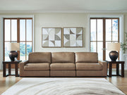 Benchcraft Veronella stationary sectional with plush fabric upholstery and modern design, featuring multiple seating sections and cushions.
