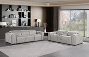 1224 - 6-Piece Modular Power Reclining Sofa And Console Loveseat Set In With 5 Power Recliners & Power Headrests - R&R Furniture Gallery (Fountain Valley, CA)