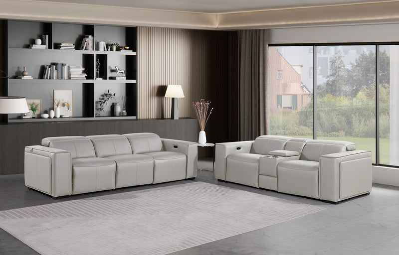 1224 - 6-Piece Modular Power Reclining Sofa And Console Loveseat Set In With 5 Power Recliners & Power Headrests - R&R Furniture Gallery (Fountain Valley, CA)
