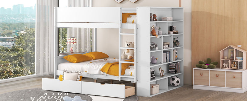 Bunk Bed With 2 Drawers And Multi Layer Cabinet - R&R Furniture Gallery (Fountain Valley, CA)