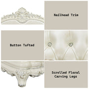 Adara - Loveseat With 5 Pillows - Pearl White Synthetic Leather & Antique White - R&R Furniture Gallery (Fountain Valley, CA)