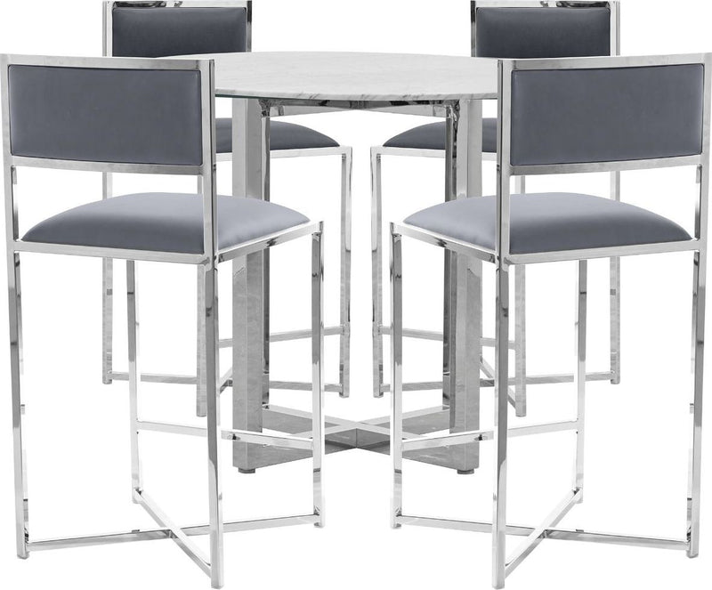 Amalfi X-Base Counter Stool in Cobalt Leather