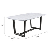 Madan - Dining Table With Marble Top - Marble Top & Weathered Gray - R&R Furniture Gallery (Fountain Valley, CA)