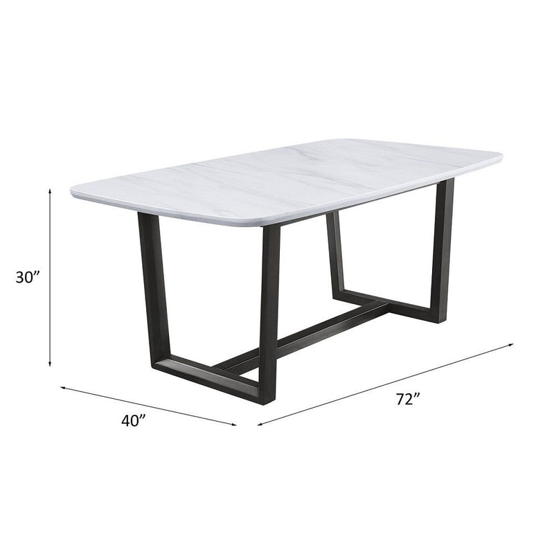 Madan - Dining Table With Marble Top - Marble Top & Weathered Gray - R&R Furniture Gallery (Fountain Valley, CA)