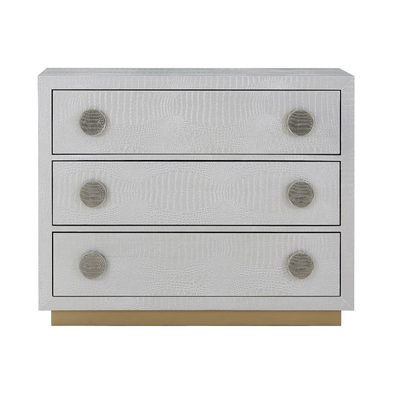 Anpu - Console Cabinet - Silver Faux Crocodile Skin - R&R Furniture Gallery (Fountain Valley, CA)