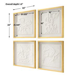 Fourfold - Framed Prints (Set of 4) - Gold
