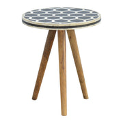 Inlay Bone Tripod Stool - Beige / White - R&R Furniture Gallery (Fountain Valley, CA)