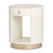 La Rachelle - Round End Table - Champagne - R&R Furniture Gallery (Fountain Valley, CA)
