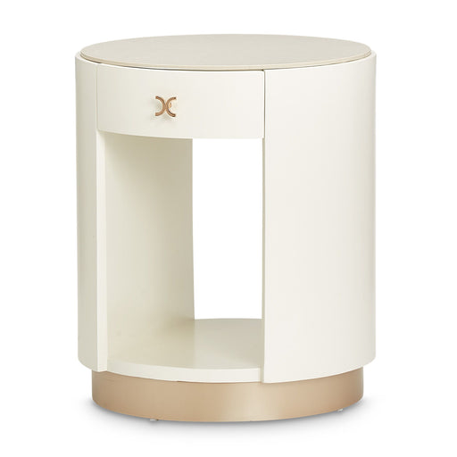 La Rachelle - Round End Table - Champagne - R&R Furniture Gallery (Fountain Valley, CA)