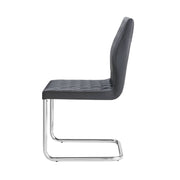Ansonia - Side Chair (Set of 2) - Gray Synthetic Leather & Chrome - R&R Furniture Gallery (Fountain Valley, CA)