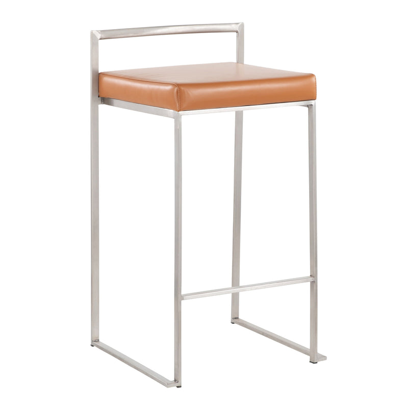 Lumi Source Fuji contemporary stackable counter stool set with sleek design, featuring modern seats and sturdy legs.