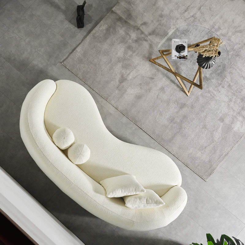 Drake - Japandi Style Curvy Boucle Sofa - R&R Furniture Gallery (Fountain Valley, CA)
