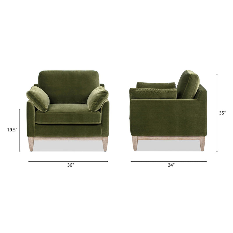Pasadena - Wide Modern Farmhouse Accent Arm Chair - Olive Green - R&R Furniture Gallery (Fountain Valley, CA)