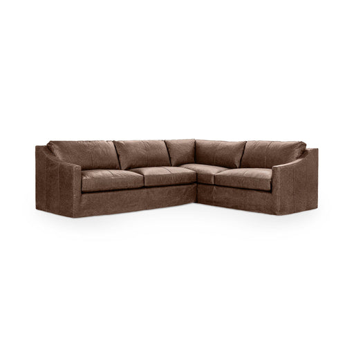 Comfortable Kipton upholstered corner sectional sofa by Classic Home, featuring plush cushions and modern design in a cozy living room setting.