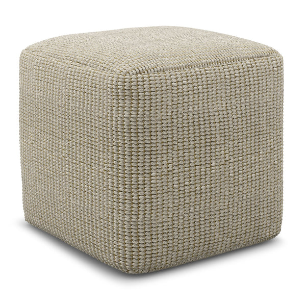 Zelma - Square Woven Outdoor / Indoor Pouf - Silver