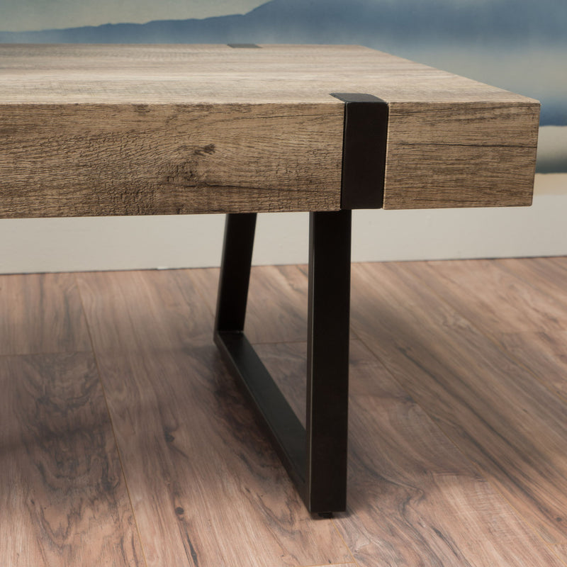 Abitha - Coffee Table With Industrial Powder Coated Metal Legs - R&R Furniture Gallery (Fountain Valley, CA)