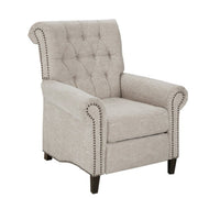 Aidan - Push Back Recliner Chair With Tufted Back And Nailhead Trim - Cream - R&R Furniture Gallery (Fountain Valley, CA)