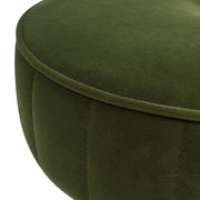 Riley - Round Footstool Ottoman - Olive Green - R&R Furniture Gallery (Fountain Valley, CA)