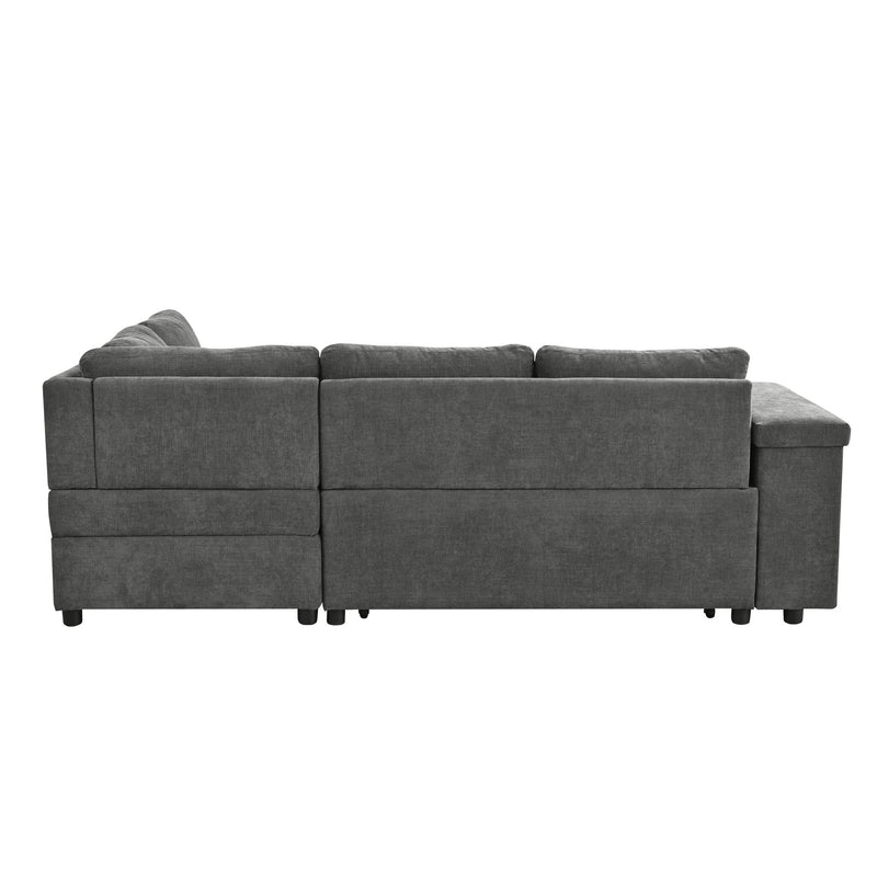 L Shaped Couch With Pull Out Bed And Storage Sectional Sleeper Sofa With Hidden Storage, Wide Armrest With Storage, For Living Room, Apartment, Bedroom, Office - R&R Furniture Gallery (Fountain Valley, CA)