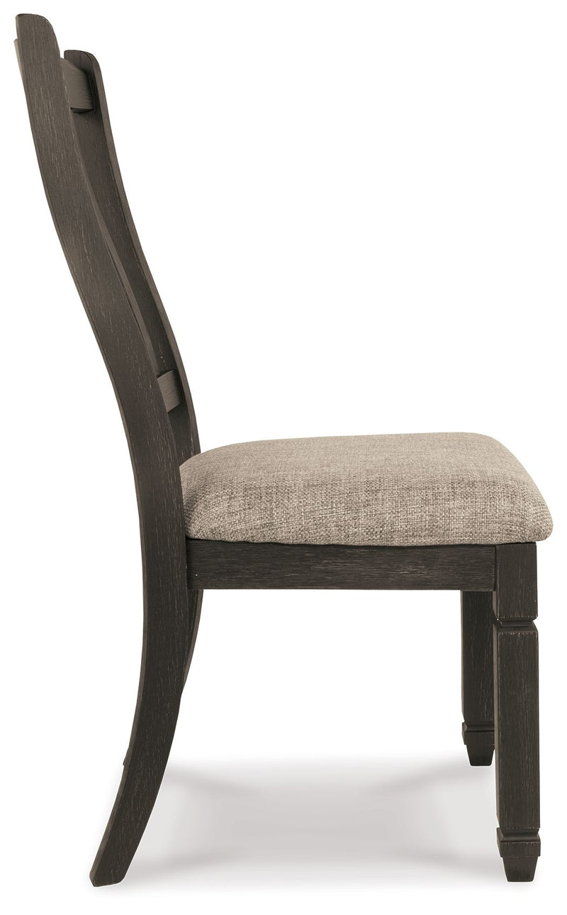 Tyler Creek - Dining UPH Side Chair (Set of 2) - Slatback - Black / Grayish Brown - R&R Furniture Gallery (Fountain Valley, CA)