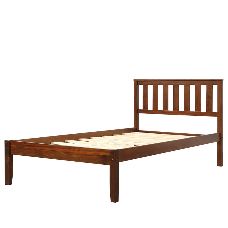DreamHaus platform bed with headboard, footboard, and slat support, showcasing a modern wooden design for a stylish bedroom.