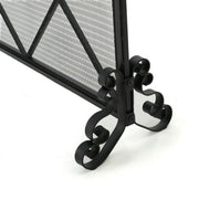 Noble House minimalist single panel iron fireplace screen with diamond design, decorative and protective for fireplace openings.