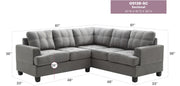 Glory Furniture Sandridge stationary sectional sofa with plush cushions and modern design, shown in a neutral fabric.