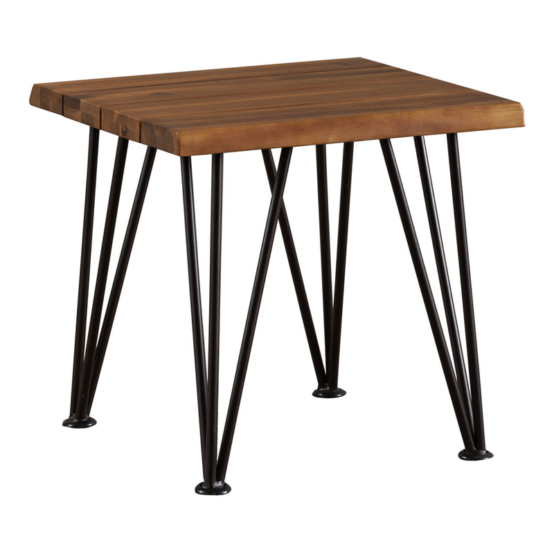 Zion - Outdoor Industrial Iron And Coffee Table - Teak - R&R Furniture Gallery (Fountain Valley, CA)