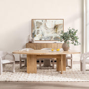Classic Home Sorento dining table with a wooden surface and sturdy legs, ideal for modern dining rooms.