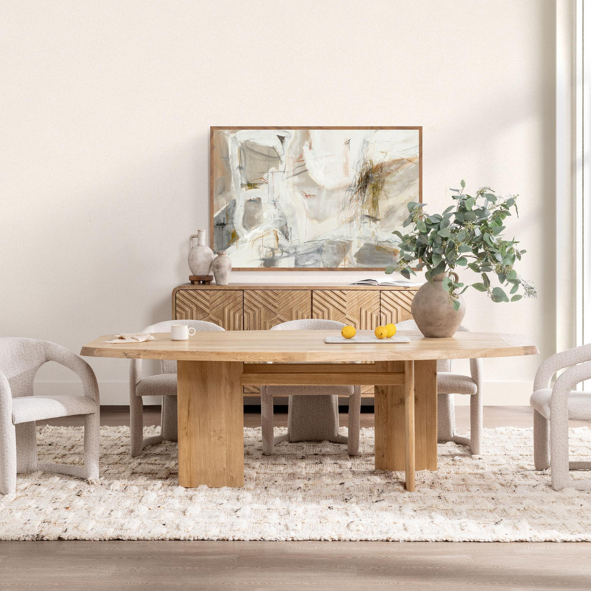 Classic Home Sorento dining table with a wooden surface and sturdy legs, ideal for modern dining rooms.
