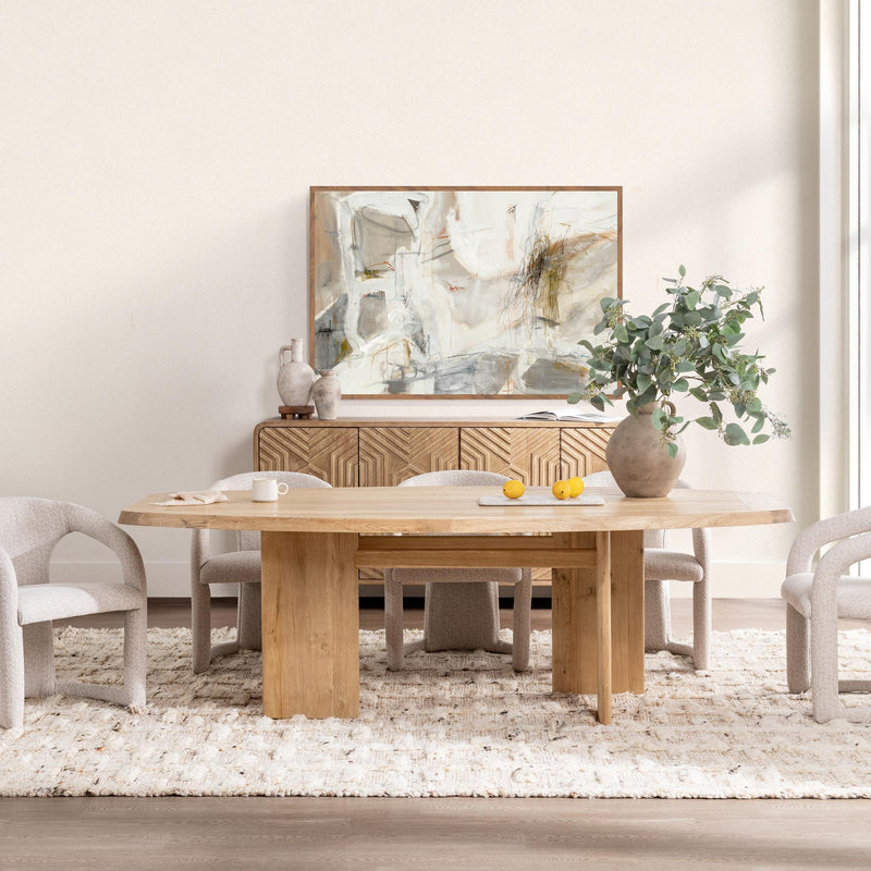 Classic Home Sorento dining table with a wooden surface and sturdy legs, ideal for modern dining rooms.