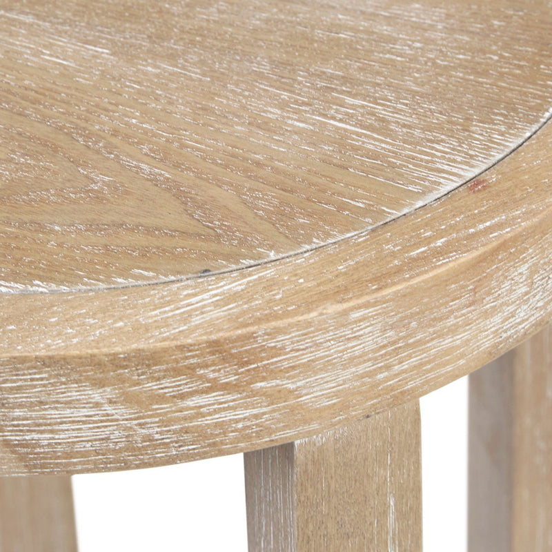 Accent Table Round Rustic Ash Veneer Reclaimed Wheat - Natural - R&R Furniture Gallery (Fountain Valley, CA)
