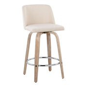 Toriano - Contemporary Fixed Height Counter Stool With Swivel & Round Footrest Modern Design (Set of 2) - R&R Furniture Gallery (Fountain Valley, CA)