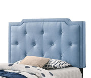 Button tufted upholstered bed from Glory Furniture featuring a cozy, elegant design perfect for stylish bedroom spaces.
