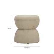 TOV Furniture Tomlin gaming ruched upholstered ottoman with plush fabric and stylish design, perfect for modern living rooms.