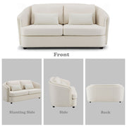 Mariko - Loveseat With 2 Pillows - Beige Linen - R&R Furniture Gallery (Fountain Valley, CA)
