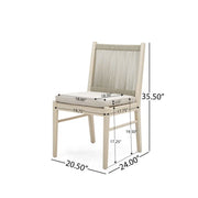 Cordoba - Dining Chair (Set of 2) Comfortable Armless Chairs - Beige - R&R Furniture Gallery (Fountain Valley, CA)