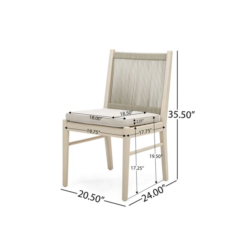 Cordoba - Dining Chair (Set of 2) Comfortable Armless Chairs - Beige - R&R Furniture Gallery (Fountain Valley, CA)