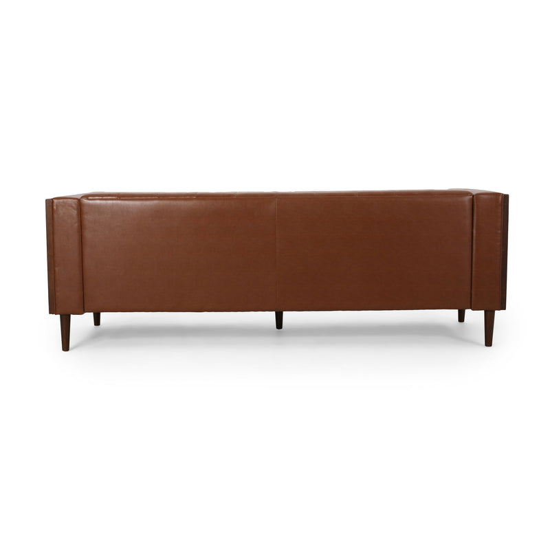 Contemporary Noble House 3-seater stationary sofa with tufted upholstery and modern design, shown in a living room setting.