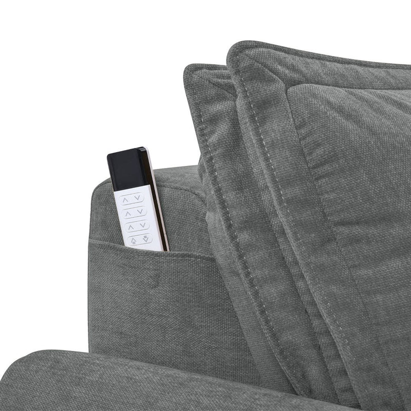 Eaden - Power Sofa With Sleeper - Gray Chenille - R&R Furniture Gallery (Fountain Valley, CA)