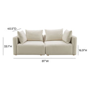 Hangover - Linen Loveseat - Cream - R&R Furniture Gallery (Fountain Valley, CA)